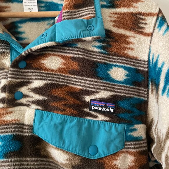 PATAGONIA Lightweight Synchilla Snap-T Fleece Pullover Aztec Print | Size S - Picture 3 of 4